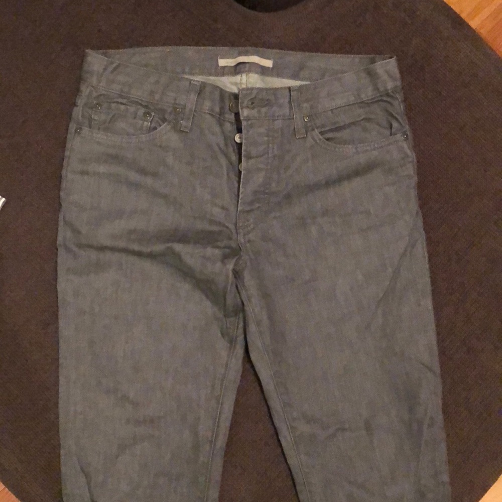 Dark grey vince denim.